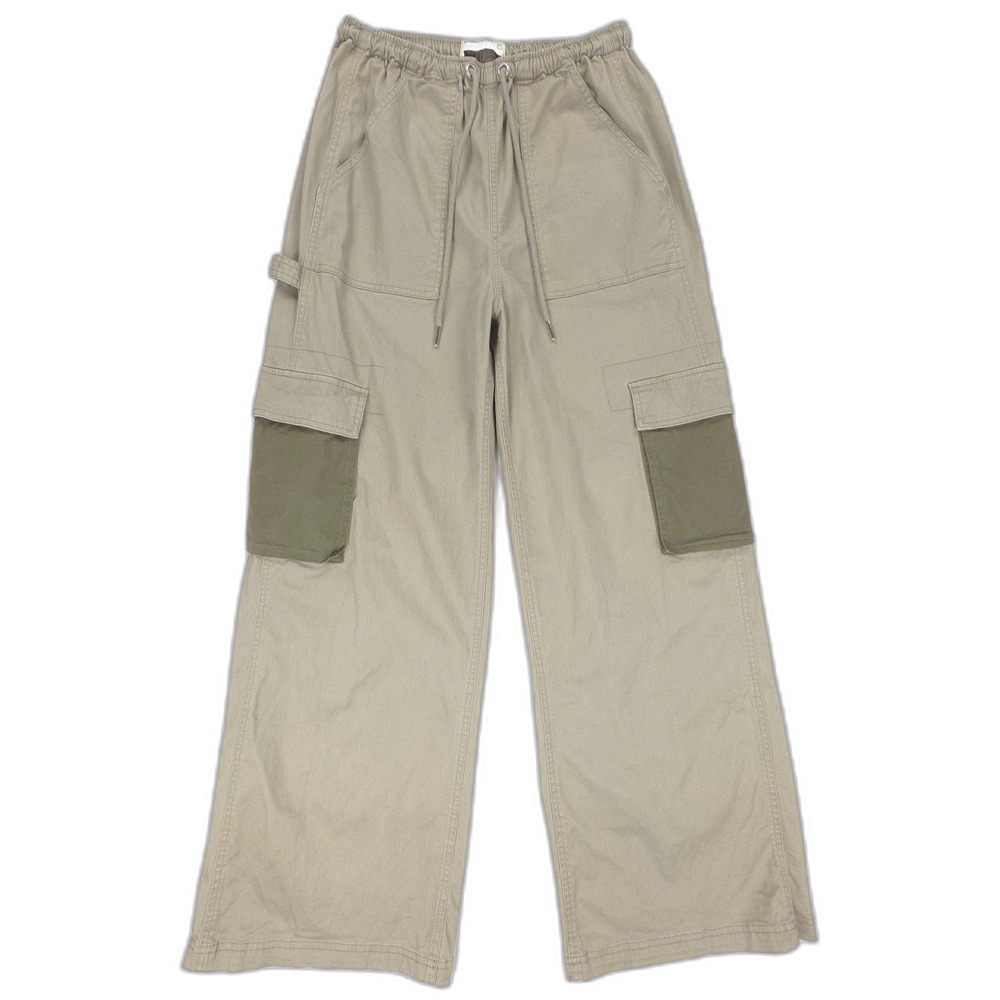 ABERCROMBIE 90s Baggy Wide Leg Cargo Parachute Pant Streetwear Gorpcore Y2k XS